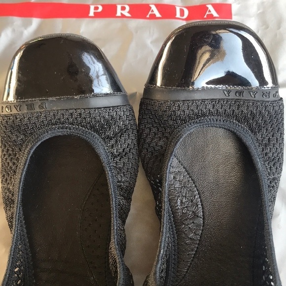 Prada Sport mesh & Leather cap toe ballet flats - Picture 6 of 8